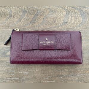 Maroon Burgandy Kate Spade Bow Wallet